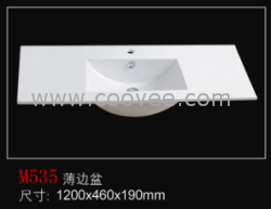 供應(yīng)與浴室柜配合的陶瓷柜盆　面盆　洗手盆　薄邊