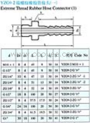 YZG9-2端螺纹橡胶管接头(一)