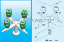 立式四口水龙头