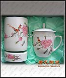陶瓷茶具三件套，辦公用品三件套