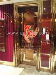 杭州酒店酒吧玫瑰金包廂門訂制