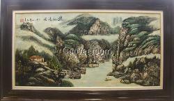 手繪磨漆畫蛋殼山水