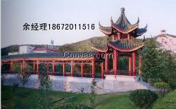 仿古游廊設計圖，古建游廊施工圖，長廊圖片