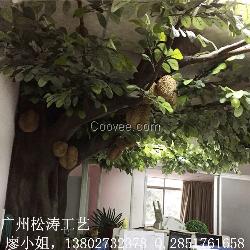 室內仿真菠蘿蜜樹 玻璃鋼仿真樹制作