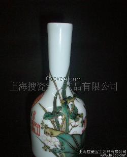 陶粉彩搖鈴尊 重工粉彩商務(wù)禮品